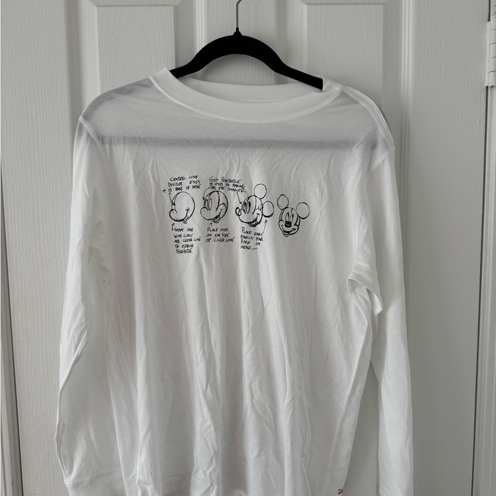lululemon athletica x Disney White Long Sleeve Tee Mickey Mouse NWOT